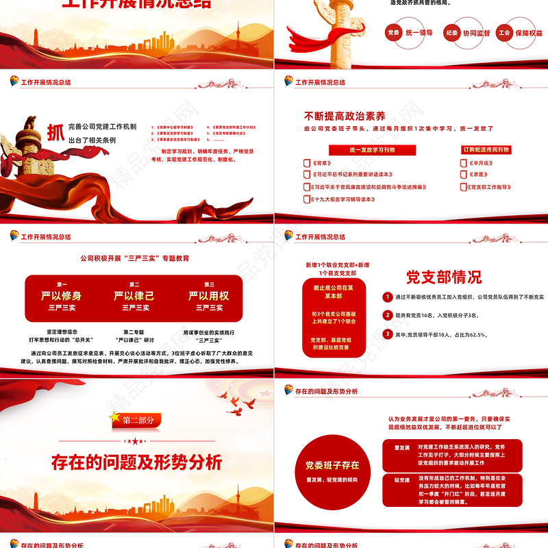 2022工会民主管理工作汇报PPT简约大气风党日专题党课党员干部学习教育党建党课学习课件模板