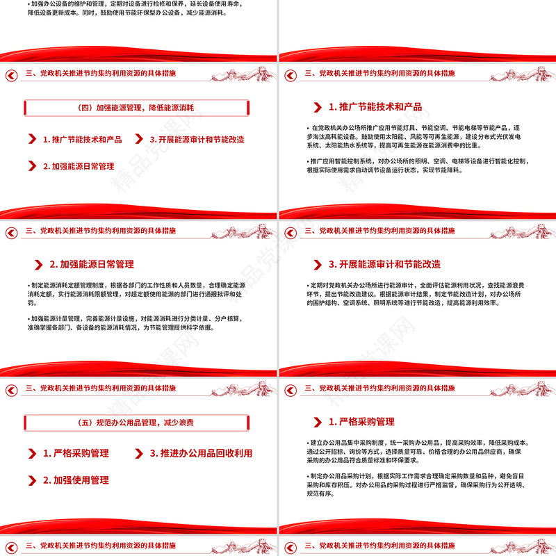 精品党政机关节约集约利用资源PPT厉行节约反对浪费党课下载