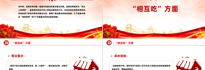 党政风整治违规吃喝7个方面PPT简洁实用作风建设系列党课