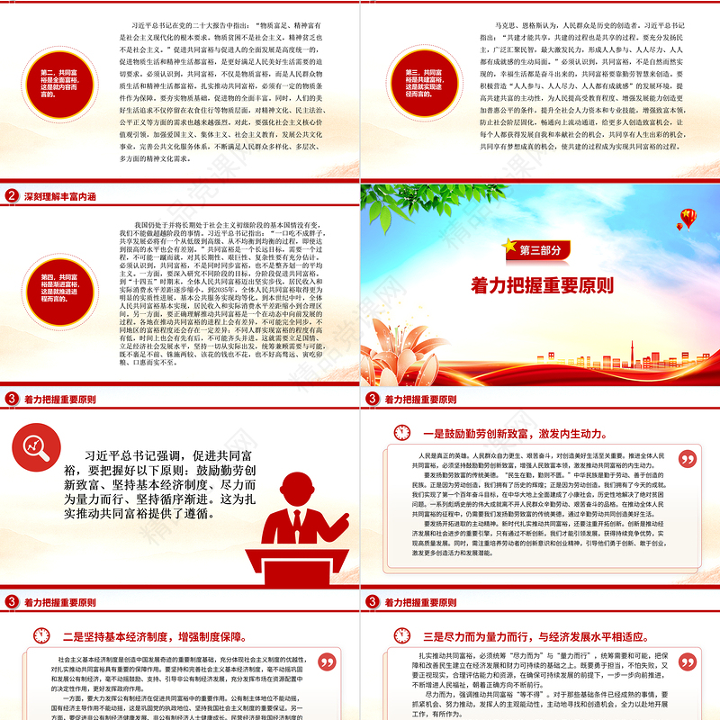 2023扎实推动全体人民共同富裕PPT 共同富裕是社会主义的本质要求，是中国式现代化的重要特征红色大气党政党建动态课件
