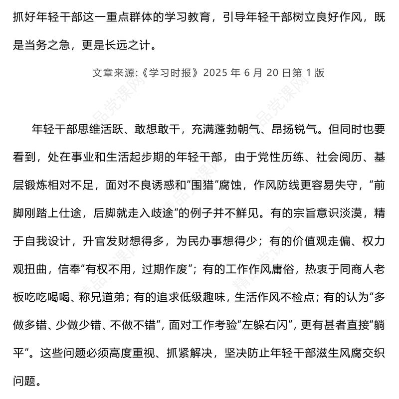 精品突出抓好年轻干部学习教育PPT党课课件(讲稿)