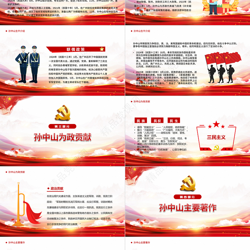 2022孙中山逝世97周年PPT红色大气孙中山纪念日专题课件模板