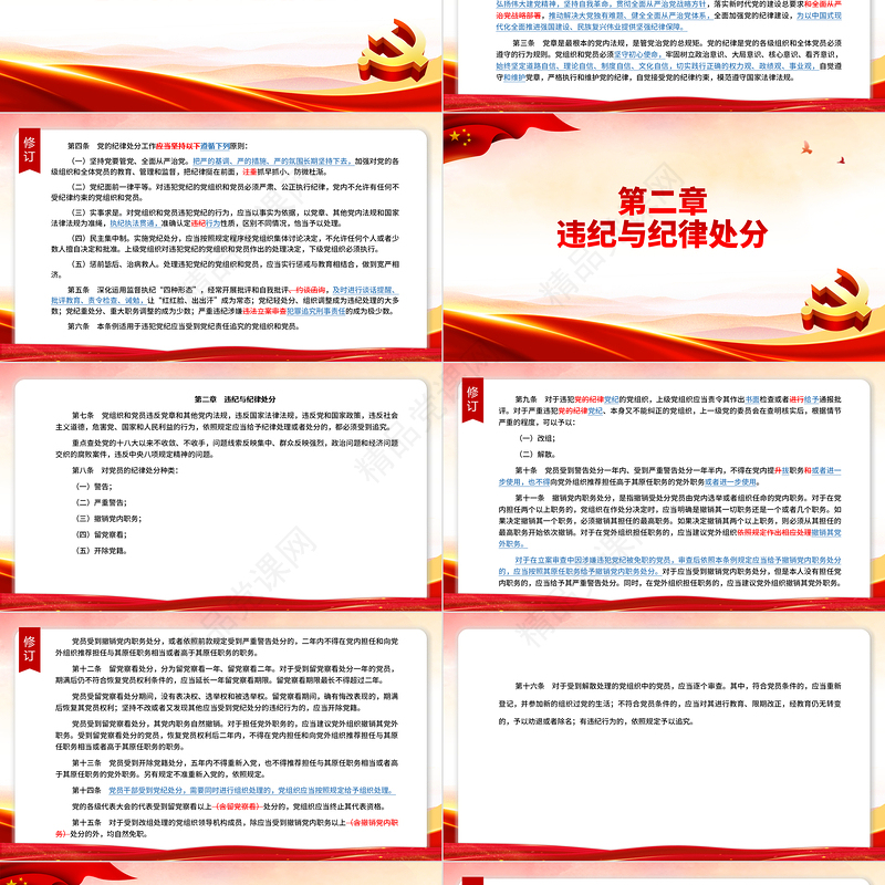 2024新旧对照版中国共产党纪律处分条例PPT红色大气纪律处分条例新变化党课下载