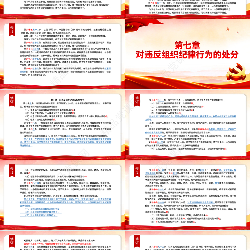 2024新旧对照版中国共产党纪律处分条例PPT红色大气纪律处分条例新变化党课下载