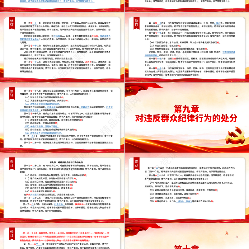 2024新旧对照版中国共产党纪律处分条例PPT红色大气纪律处分条例新变化党课下载