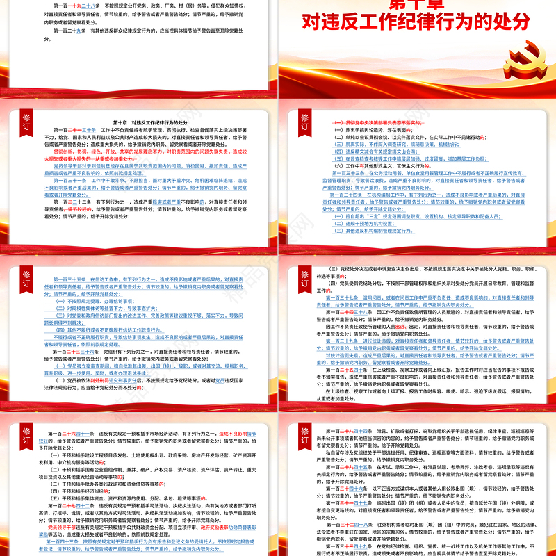 2024新旧对照版中国共产党纪律处分条例PPT红色大气纪律处分条例新变化党课下载