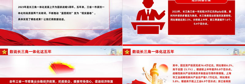 数说长三角一体化这五年PPT精美大气长三角一体化五周年最重要的发展成果宣传课件