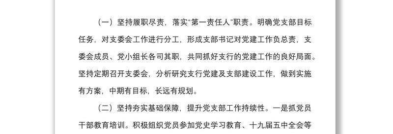 年银行党支部书记述职报告范文抓基层党建工作述职报告