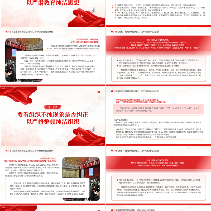 2023检验干部队伍教育整顿成效的三个维度PPT大气精美风党员干部学习教育专题党课课件