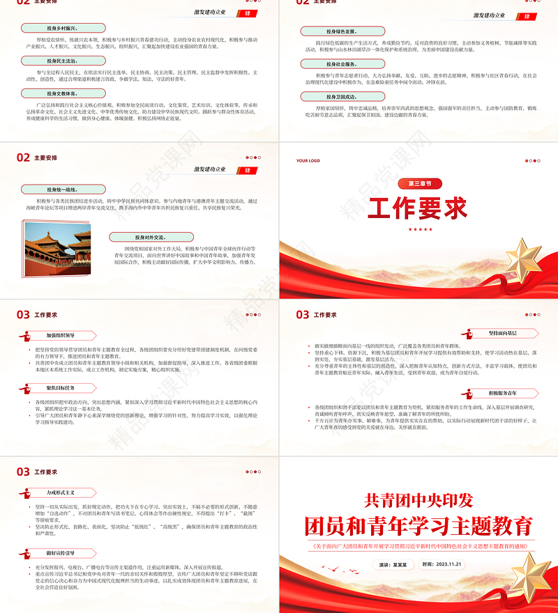 2023精美创意牢牢把握理论学习基本任务守正创新推动团员和青年主题教育走深走实团课PPT