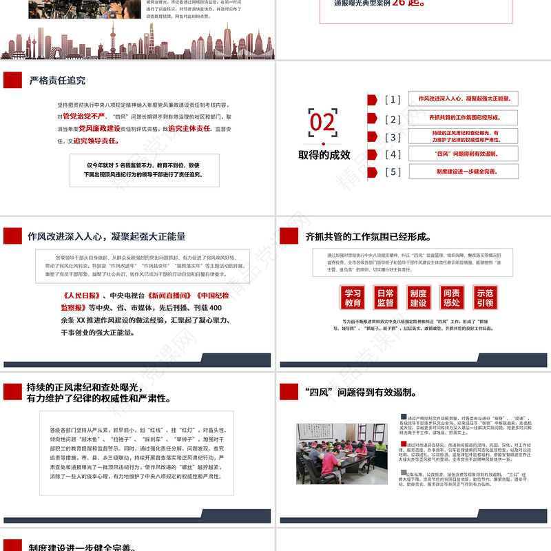 2020年中国风纠正“四风”成效汇报与经验交流材料PPT