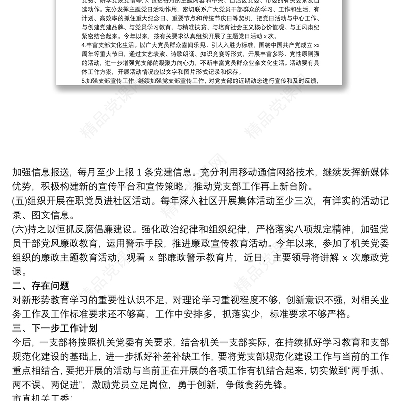 2021党支部标准化建设情况报告 党支部标准化规范化建设达标情况报告