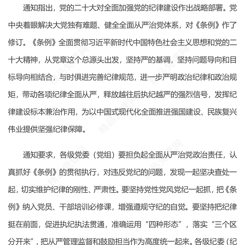 2024中国共产党纪律处分条例PPT党政风庄严全面加强党的纪律建设党课课件(讲稿)