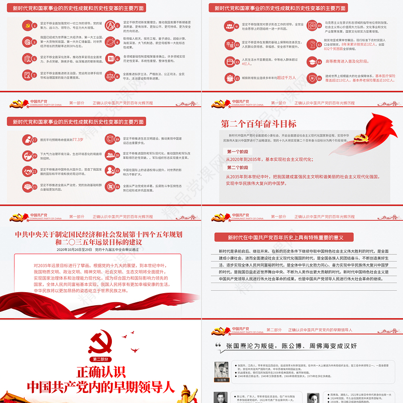 百年历史的脉络和线索建党100周年七一建党节专题党课PPT