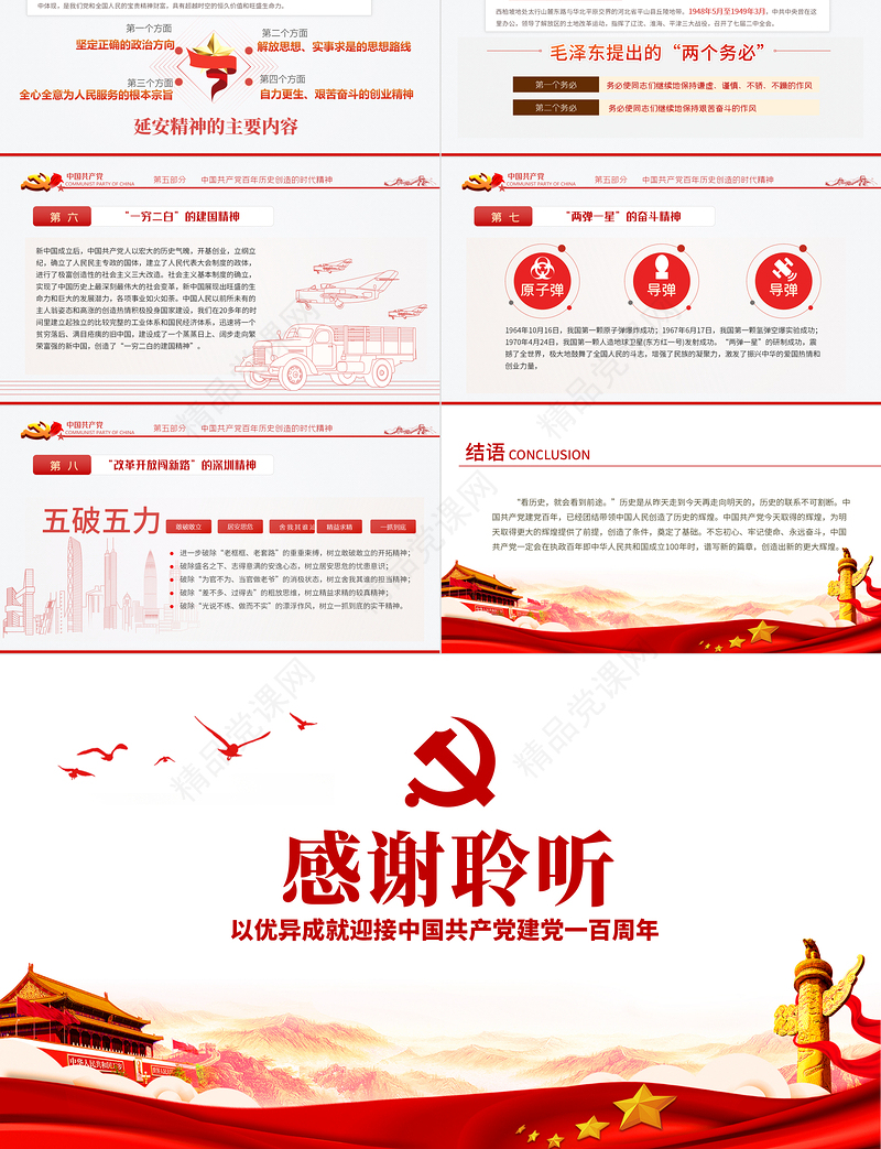 百年历史的脉络和线索建党100周年七一建党节专题党课PPT