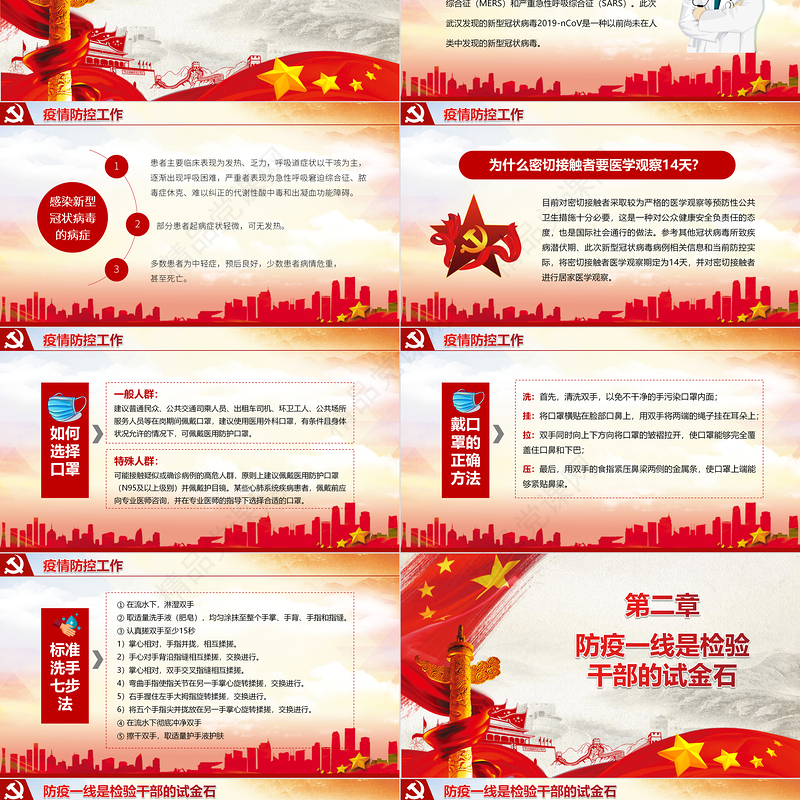 2020疫情防控狙击战疫情党课一线是干部的“试金石”党政风党建PPT