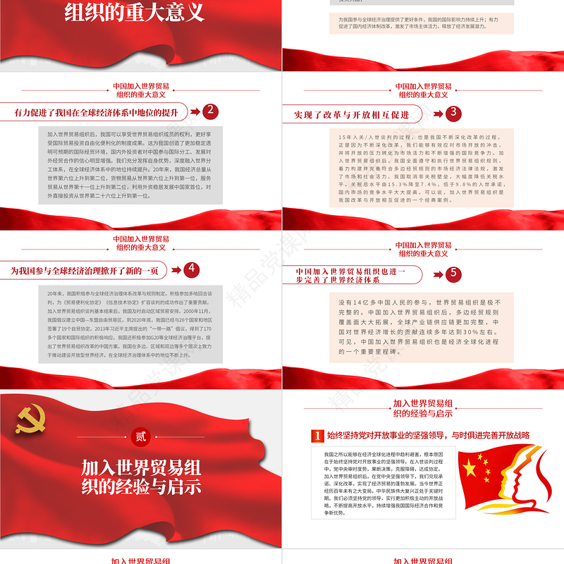 加入世界贸易组织20年回顾与展望PPT中国加入WTO是中国对外开放和世界经济全球化进程中的里程碑党课课件