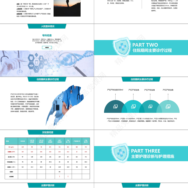 绿色简约医院病例讨论医务人员医生护士培训课件PPT模板