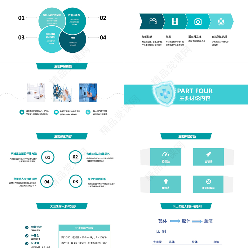 绿色简约医院病例讨论医务人员医生护士培训课件PPT模板