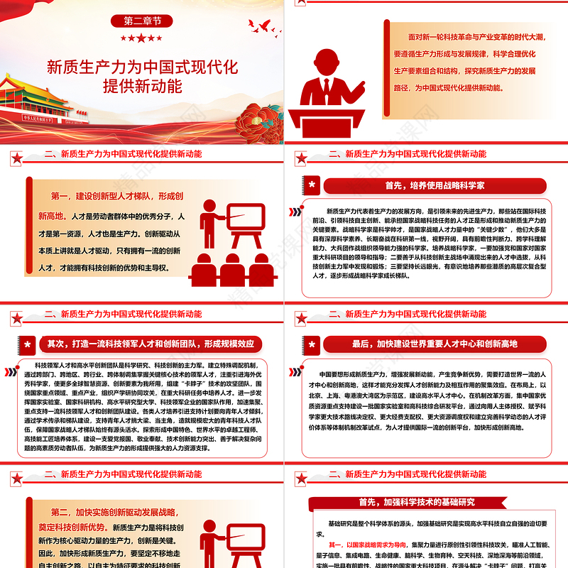 新质生产力的高速发展助力中国式现代化建设ppt党政风光效大力推进新质生产力全面发展微党课下载