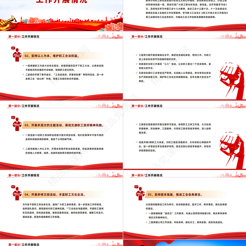 2023年度国企工会工作总结PPT精美大气机关单位总结报告模板