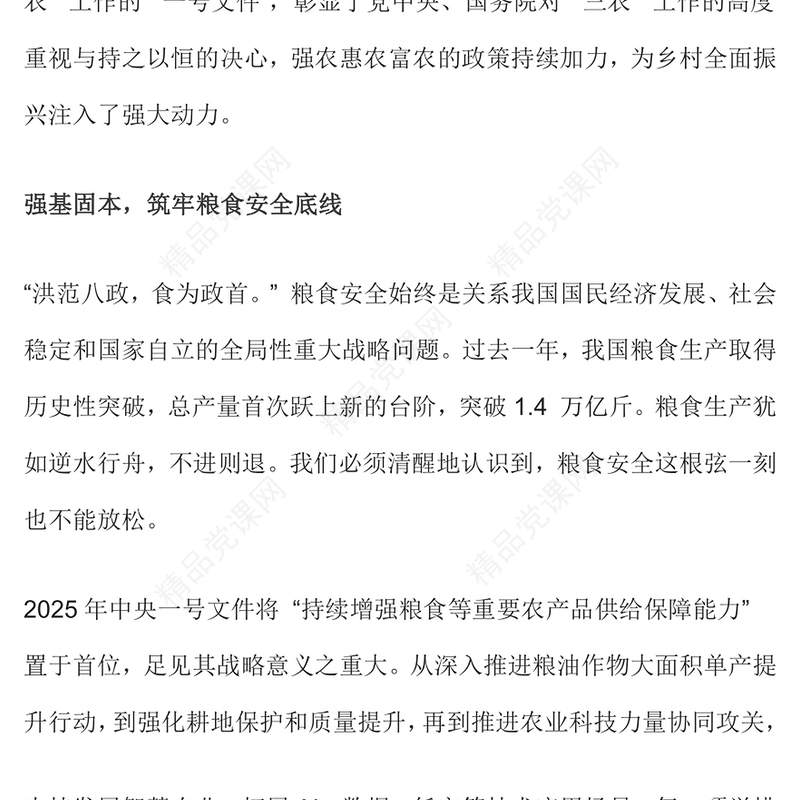 大气精美2025中央一号文件解读PPT深化农村改革主题课件(讲稿)