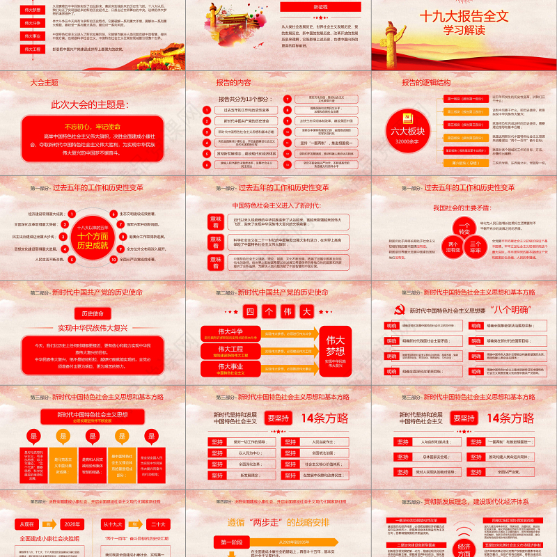 十九大ppt新时代新征程19大报告精神学习
