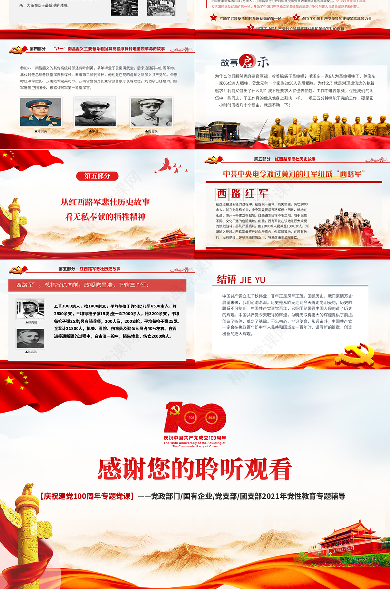 2021从党史故事学忠诚干净担当PPT庆祝建党100周年专题党课党性教育专题辅导课件