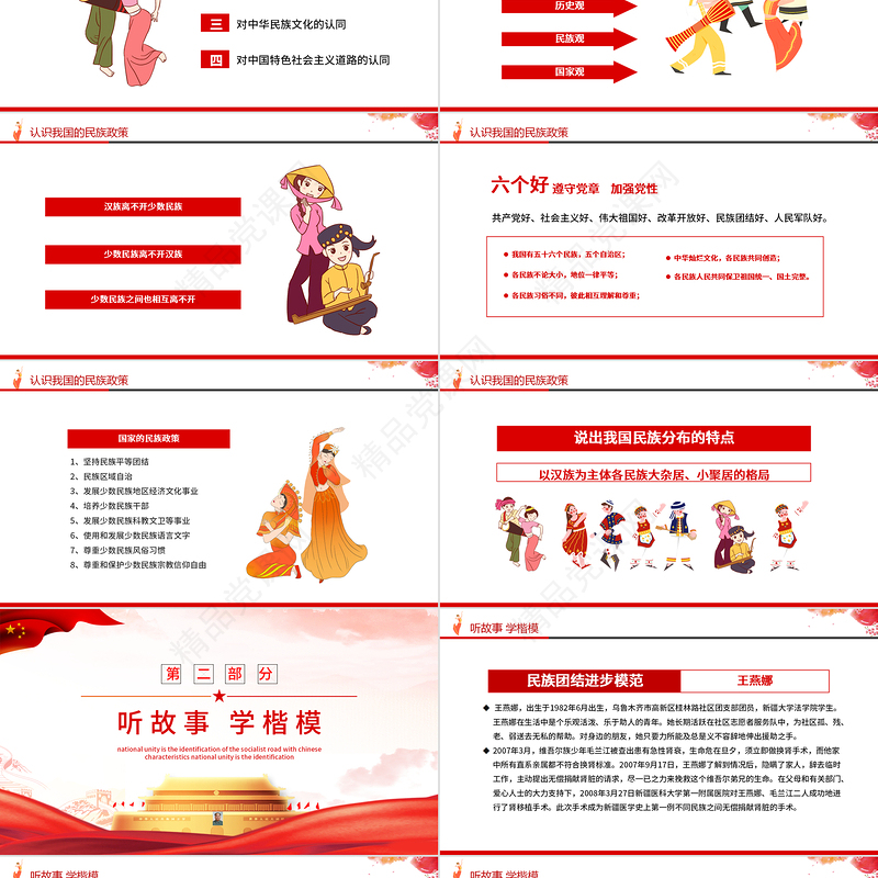 小我融入大我争做民族团结“石榴籽”PPT党政风民族团结主题课件模板