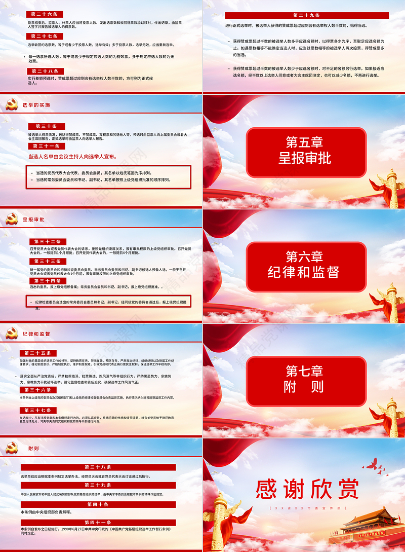 优质党建风学习解读中国共产党基层组织选举工作条例PPT模板