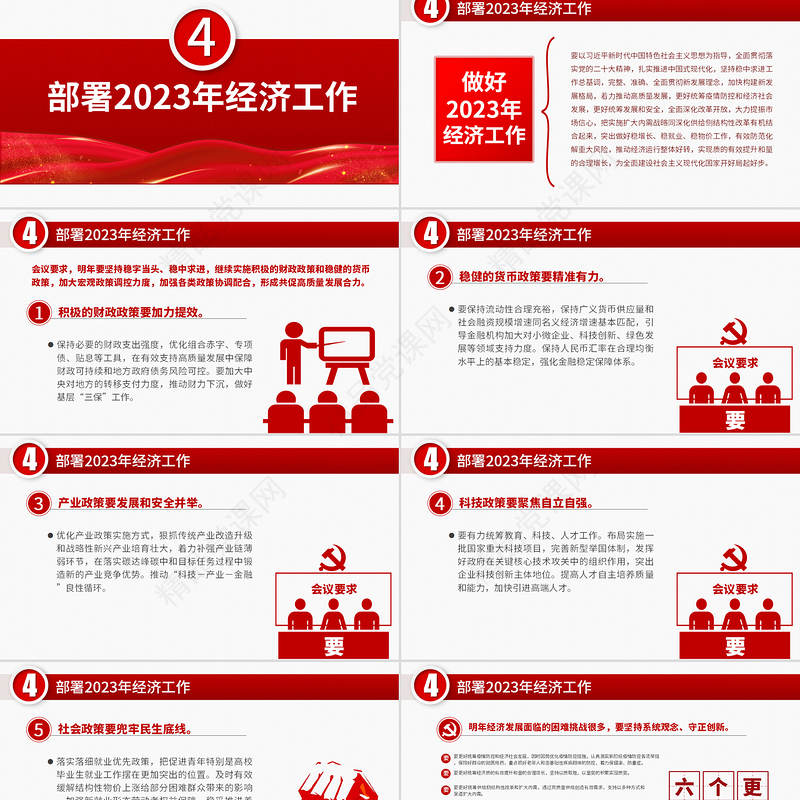 2023中央经济工作会议PPT党建风经济工作怎么干定调经济工作重点党员干部学习课件