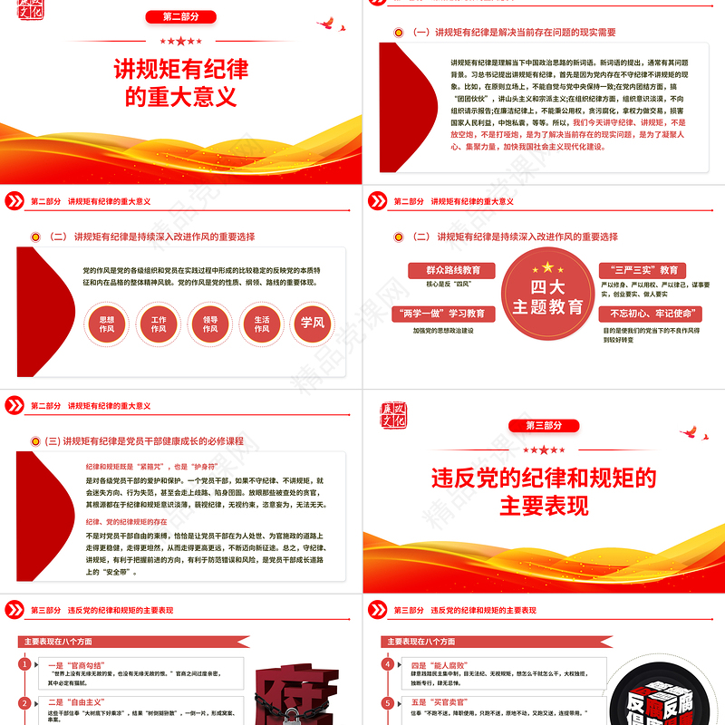 党员干部要讲规矩有纪律PPT党政风优质党政机关党支部专题廉政教育专题党课课件