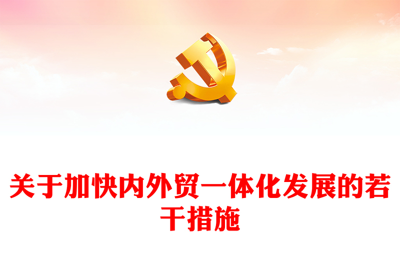 《关于加快内外贸一体化发展的若干措施》全文讲稿