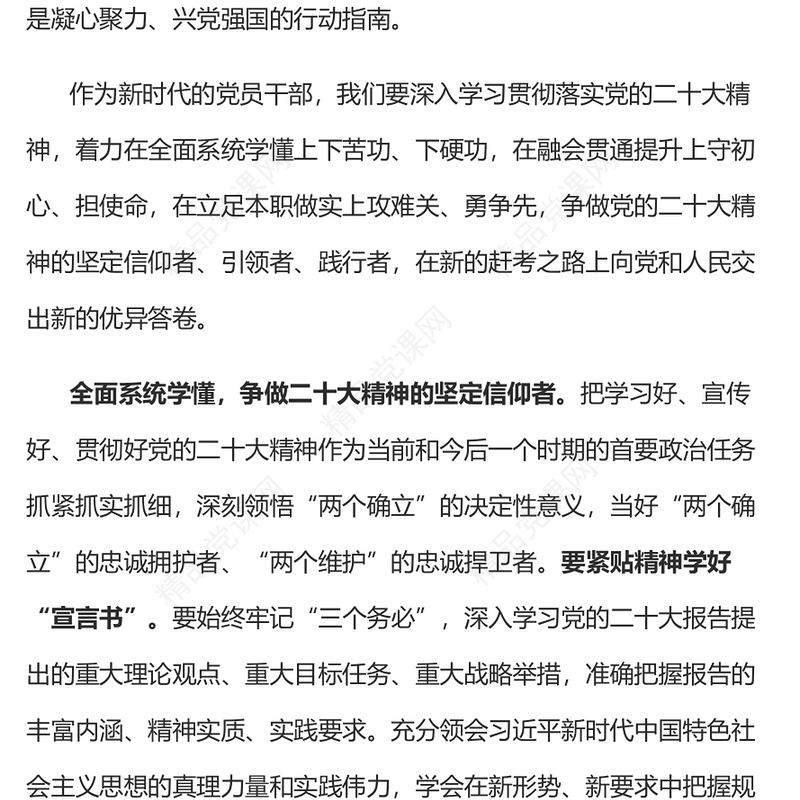 学懂弄通做实争做二十大精神的坚定信仰者引领者践行者(讲稿)