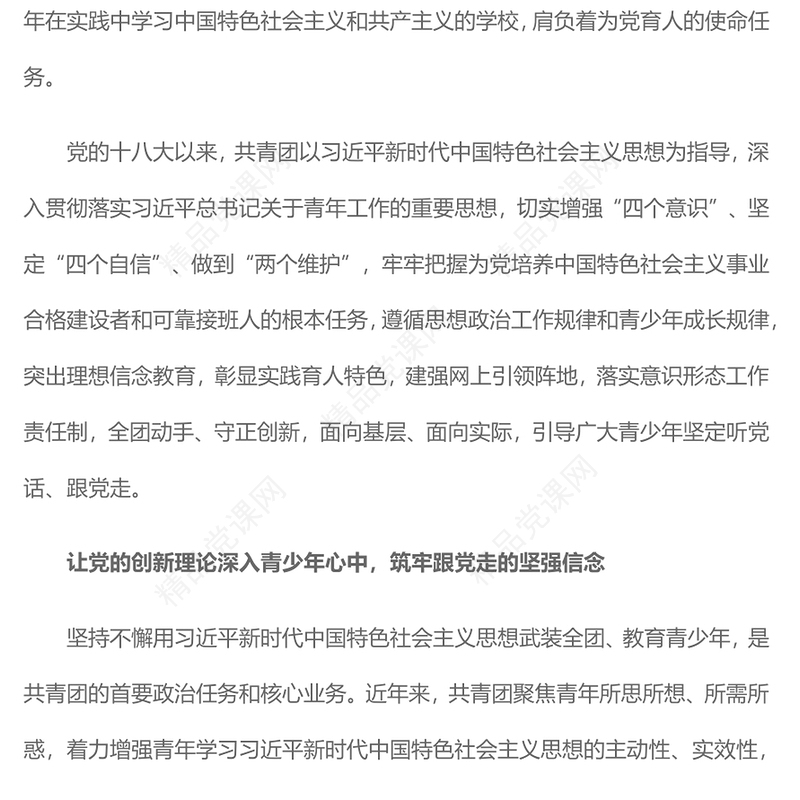 2023凝聚起中国青年奋进新时代的精神力量PPT简约风共青团深入开展青年思想政治引领综述专题团课课件(讲稿)