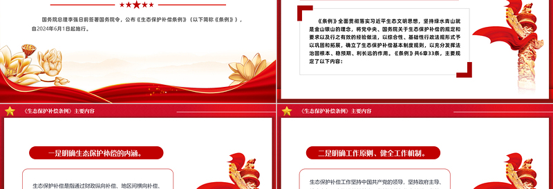 2024《生态保护补偿条例》内容概括PPT生态文明建设课件模板