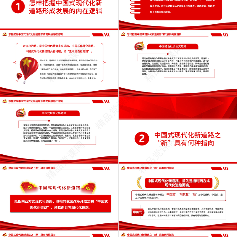 全面精准理解中国式现代化新道路PPT深入学习创造了中国式现代化新道路创造了人类文明新形势这一重要论断专题党课课件模板 中国式现代化新道路 人类文明新形势