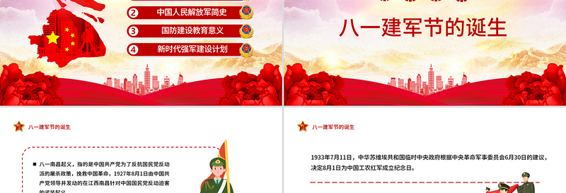 创意精美八一建军节PPT2025热烈庆祝中国人民解放军建军98周年党课下载
