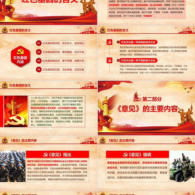 原创传承红色基因担当强军重任军队学习PPT-版权可商用