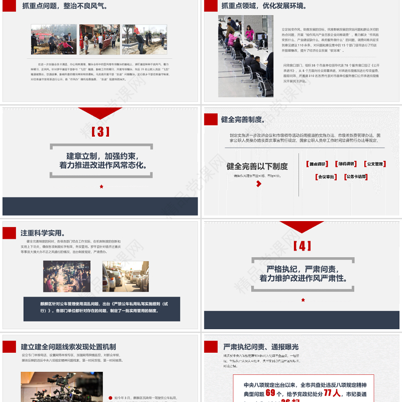 加强党的作风建设纠四风内容完整PPT模板
