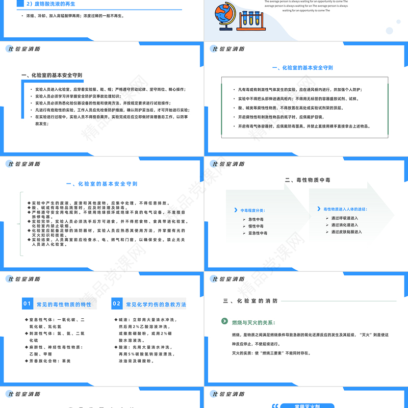 2024实验室安全PPT简约风化学实验室安全使用教育主题课件模板课件