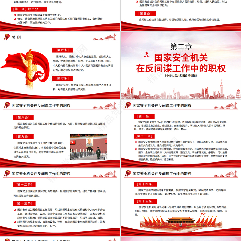 炫彩渐变党建风中华人民共和国反间谍法宣教党课PPT