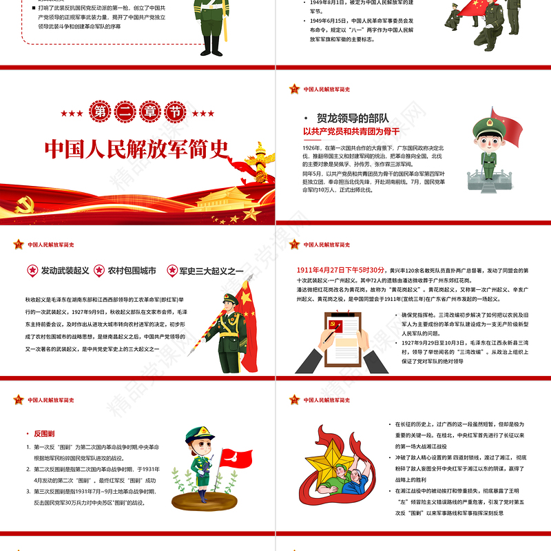 八一建军节献礼PPT红色简约风热烈庆祝中国人民解放军建军95周年专题课件模板