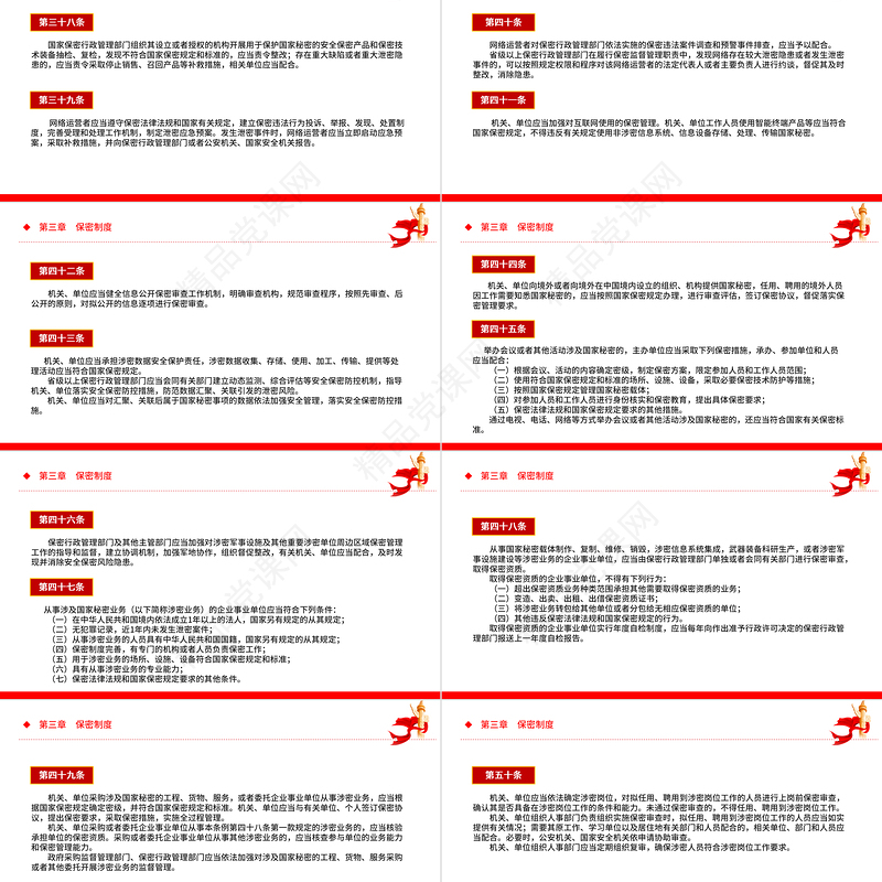 红色精美中华人民共和国保守国家秘密法实施条例PPT课件下载