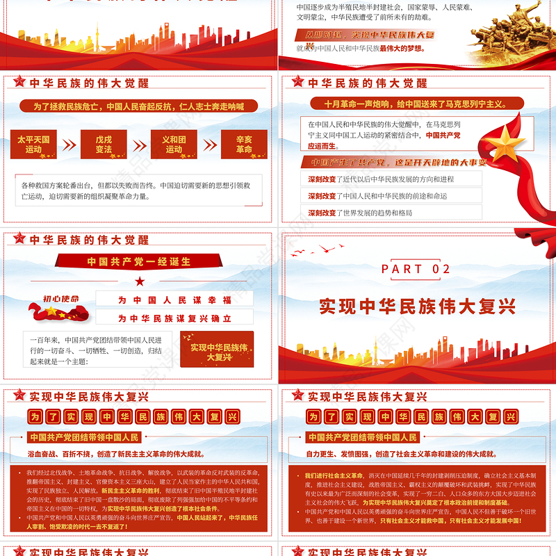 2021中国共产党成立一百周年大会重要讲话PPT重点讲话内容解读学习