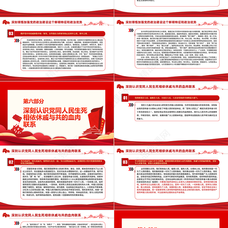 八论学习贯彻党的十九届六中全会精神PPT六中全会公报与决议论述合集党课课件