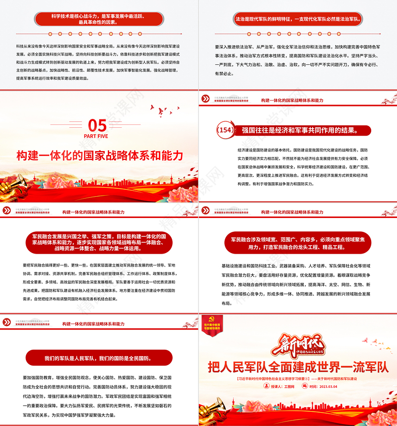 2023习近平新时代中国特色社会主义思想学习纲要（16）把人民军队全面建成世界一流军队党建课件