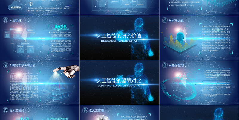 2019蓝色人工智能科技PPT模板