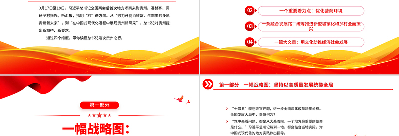 大气简洁四个维度读懂总书记贵州之行PPT课件下载