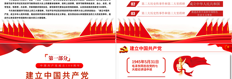 百年党史之民族复兴三大里程碑PPT热烈庆祝中国共产党成立100周年专题党课课件